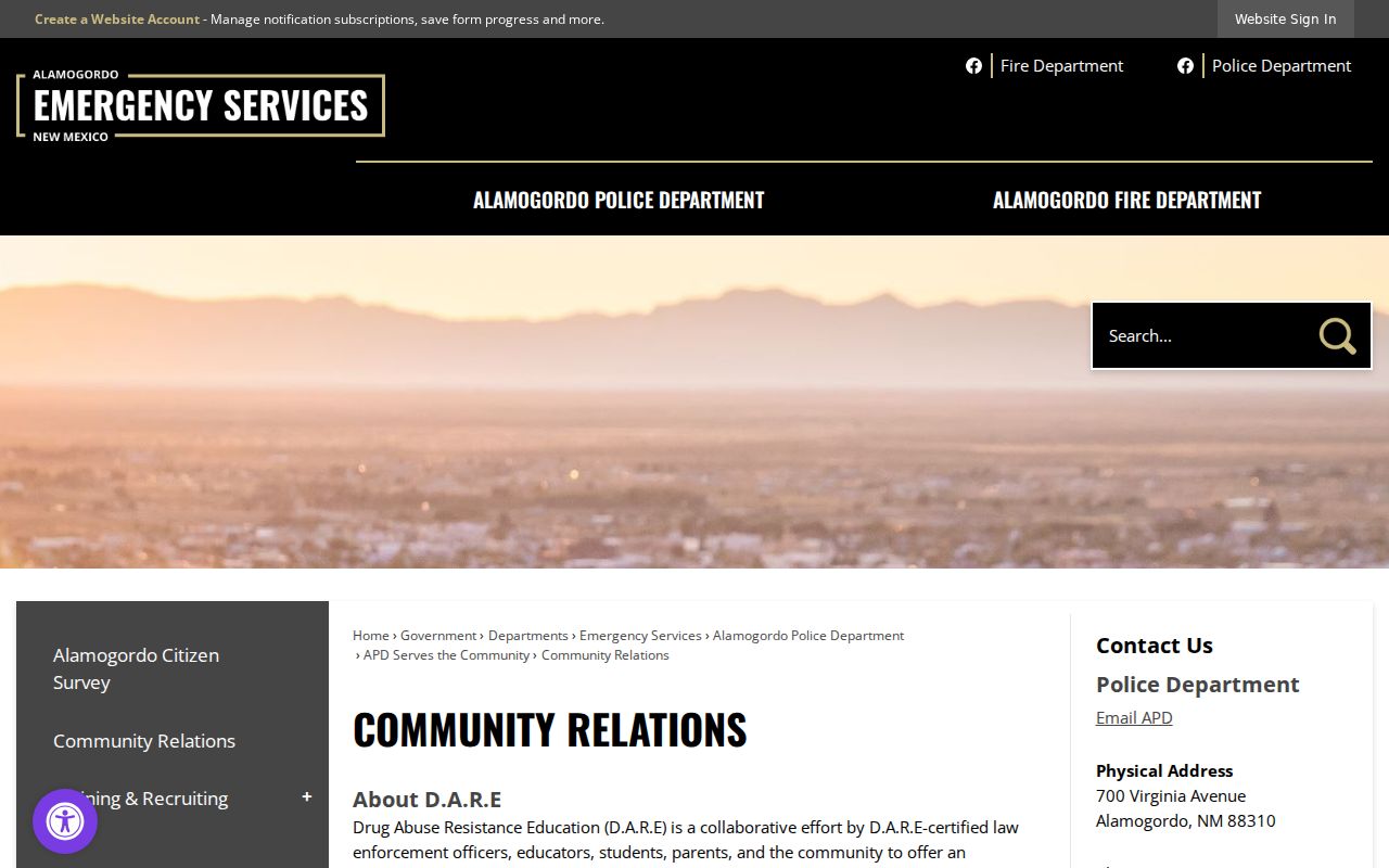 Alamogordo neighbors Police Community Relations Neighborhood Watch program