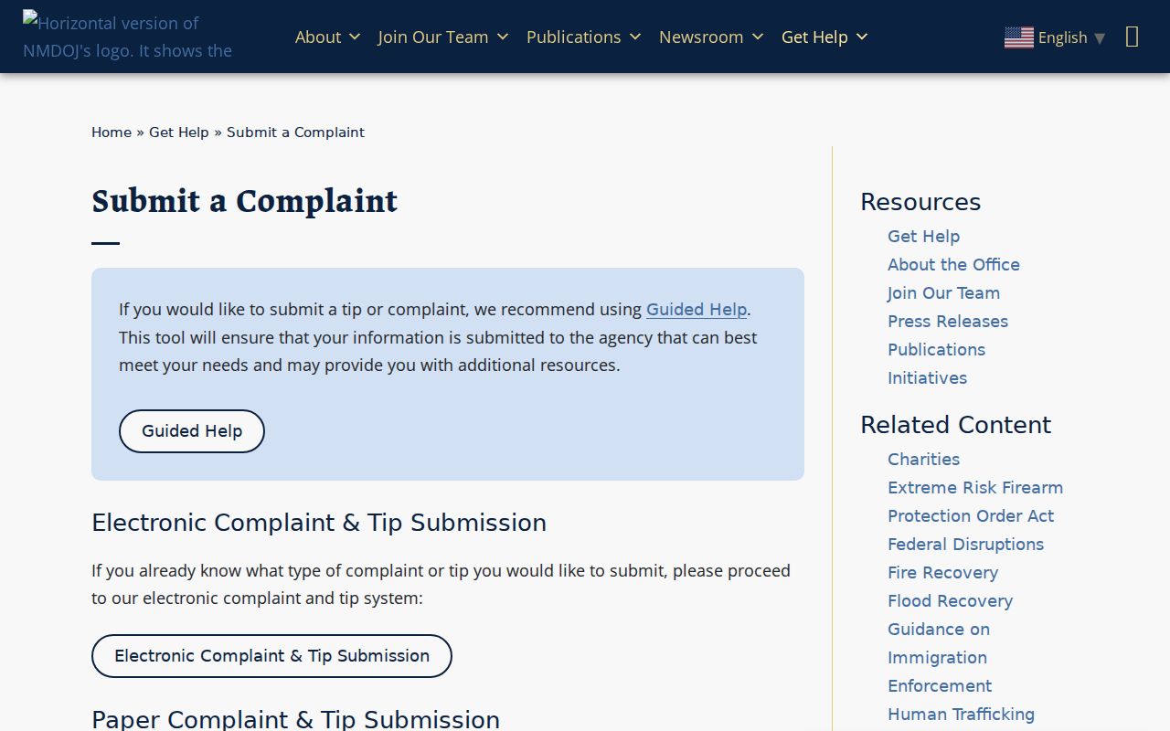 Alamogordo neighbors New Mexico consumer complaint channel