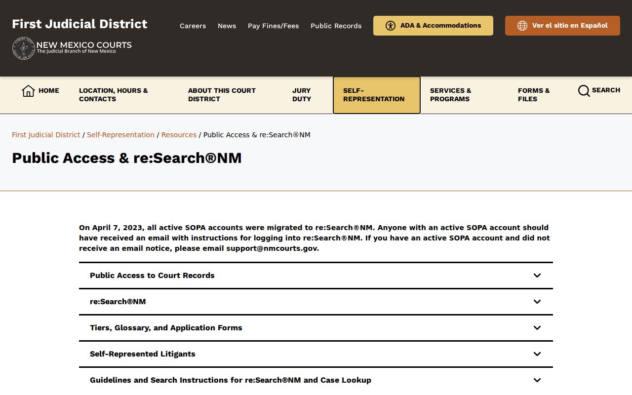 Alamogordo resident lookup guidance for New Mexico court public access