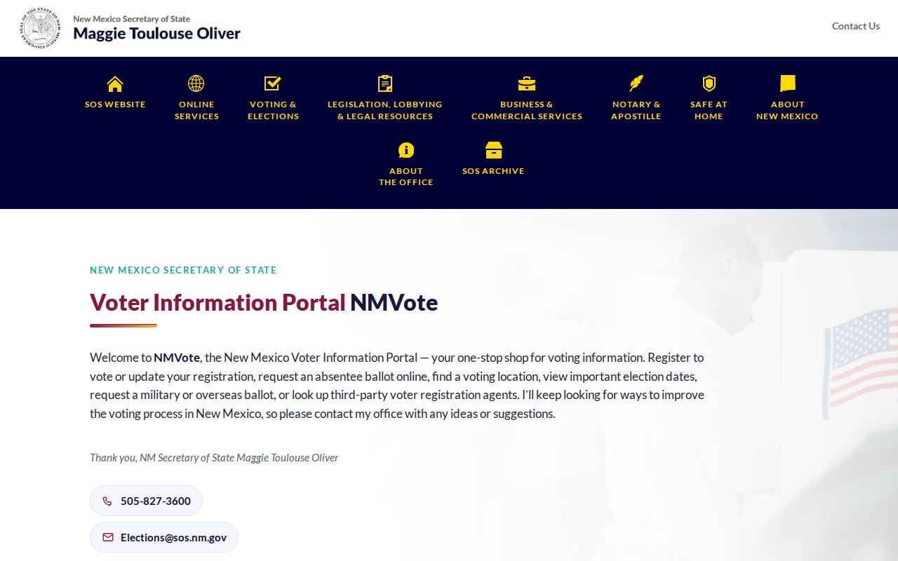 Alamogordo ZIP code polling-location search on NMVote